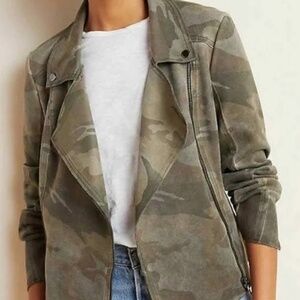 NWT Anthropologie Marrakech Suede Camo Jacket Medium